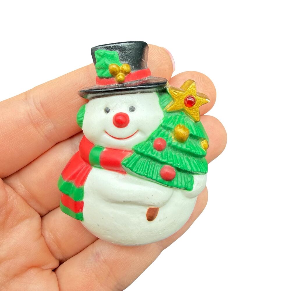 Vintage Snowman Brooch Snowman Pin